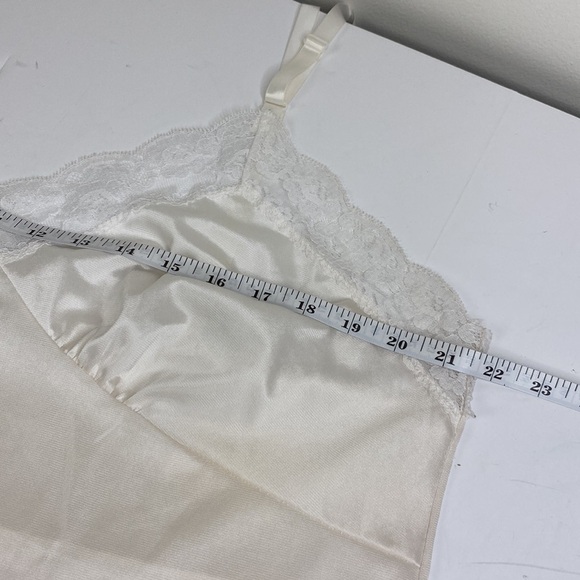 Vintage White Slip Dress with Lace size 14B - Picture 5 of 11